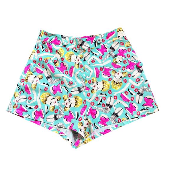 Iron Fist Pants - Iron Fist Doll Parts Sailor Shorts Womens M Pinup Retro Print NWT